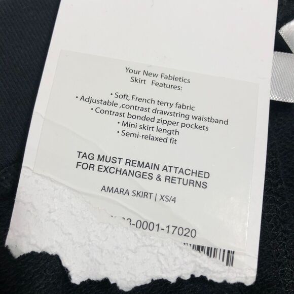 NEW Fabletics Amara Mini Skirt Black French Terry Drawstring Womens XS - Picture 6 of 6